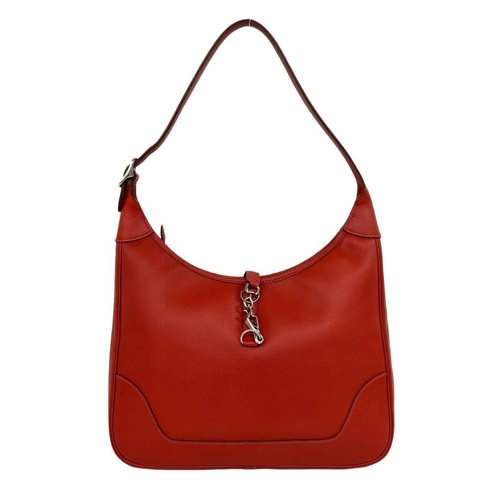 HERMES Trim 31 Veau Epsom Leather Semi-One Shoulder Bag Rouge Vif 47676